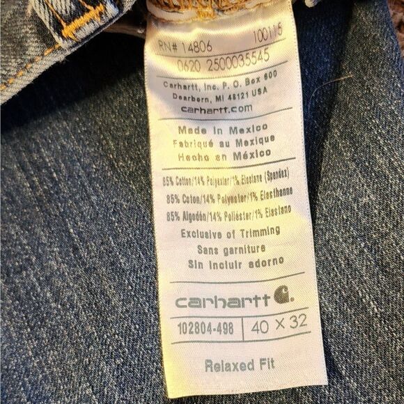 Carhartt Rugged Flex Jeans 40x32 Blue Relaxed Straight Leg EUC - Picture 7 of 7